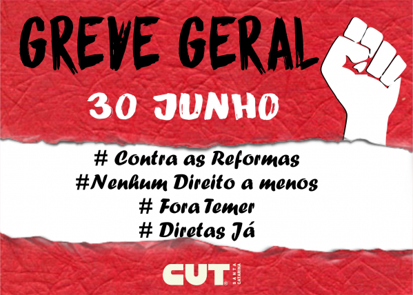 CUT-SC: Sexta-feira é dia de greve geral